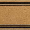 OLANLY Front Door Mat, Low Profile Doormat, Stain and Fade Resistant, Easy to Clean, for Indoor and Outdoor Entrances, Patio Porch or Entryway, Brown (30x17 Inch, Classic Border)