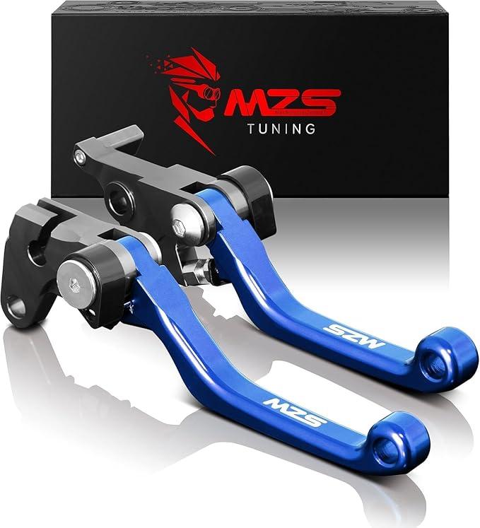 MZS Clutch Brake Levers Pivot Adjustment CNC Blue Compatible with DR200S 2015-2019 | DR250R 1996-2000 | DRZ400S DRZ400SM 2000-2020 | DJEBEL250XC 1998-2007