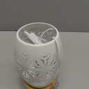 OuXean Bedside Table Lamp, Small Night Light Metal Lampshade and Wood Base, E12 40W Desk Lamp for Bedroom Living Room Home Decor Office Restaurant Bar, White, Without Bulb