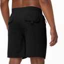 Men's Casual Hiking Athletic Shorts Khaki Board Hybrid Drawstring Elastic Waist 7 inch Quick Dry Lightweight Stretch (Black, XL)