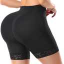 POP CLOSETS Women Butt Lifter Padded Lace Shapewear Thicker Butt Enhancer Control Panties Seamless Fake Buttock Underwear (Black, L)