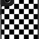 Tnarru Compatible with Samsung Galaxy S21 FE Case Checkered Pattern Military-Grade Drop Protection Non-Slip Sides Anti-Scratch Shockproof Slim Case for Samsung Galaxy S21 FE (Black White Plaid)