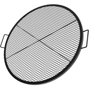 Stanbroil Heavy Duty X-Marks Fire Pit Cooking Grill Grates with Support X Wire, 24" Outdoor Round Cooking Grate BBQ Campfire Grill Grid - Camping Cookware