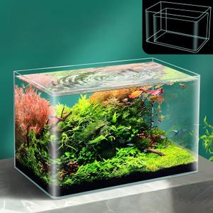 4 Gallon & 2 Gallon Small Fish Tank Rimless Aquarium Tank for Betta/Nano/Goldfish/Snail/Shrimp, Small Fish Tank (2Pack)