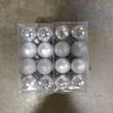 Emopeak 48Pcs Christmas Balls Ornaments for Xmas Christmas Tree - 4 Style Shatterproof Christmas Tree Decorations Hanging Ball for Holiday Wedding Party Decoration (Silver, 1.6"/4.2CM)