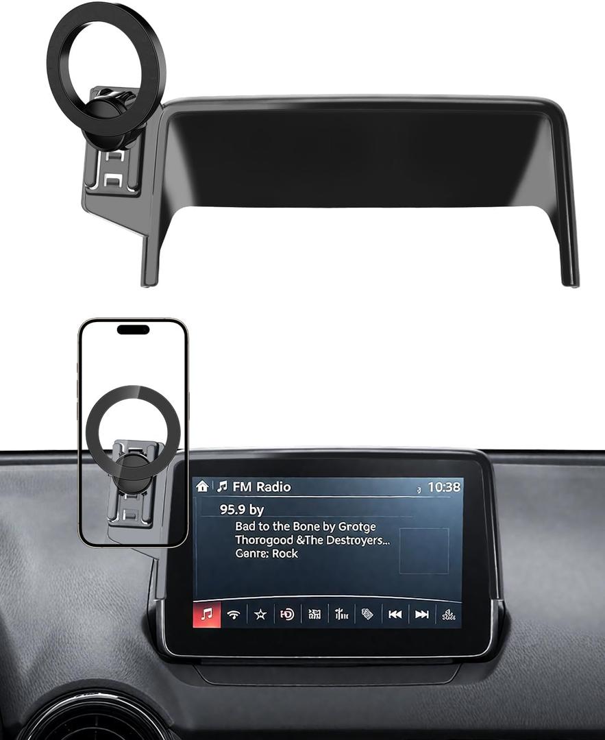 PZK Car Phone Mount for Mazda CX-3 2016-2021 /Mazda 3 2014-2016 /MX-5 Miata 2016-2023 Accessories 7-Inch Screen Compatible with Magsafe Car Phone Holder 360 Rotation Phone Cradles Not Affect Vent