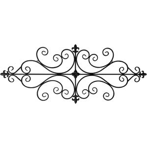 Sintosin Wrought Iron Wall Decor 45 x 18 In, Black, 45.1"L x 18.3"W