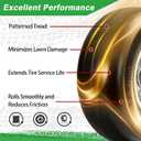 2-Pack 11x4.00-5 Flat Free Lawn Mower Tires, Solid No-Flat Replacement Wheels for Zero Turn Mowers & Garden Tractors, 5/8" & 3/4" Bearings, Adjustable Hub, 330 lbs Capacity, 2 pcs