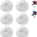 Mop Heads Replacements for O-Ceda Easy Wrin Spin System, Microfiber Refills, Easy Cleaning Mop Head Replacement White 6 Pack