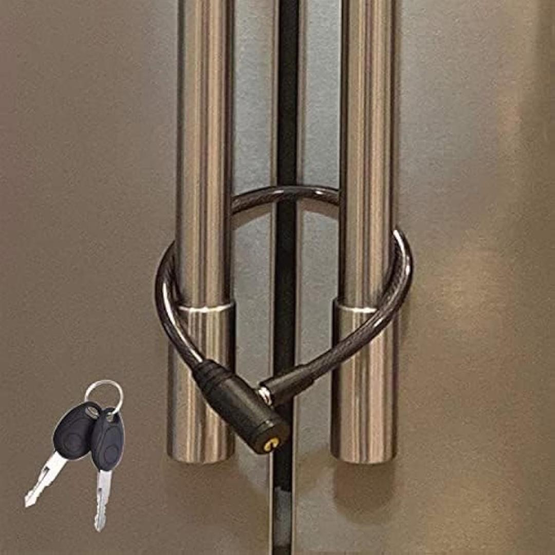 Urban August Child-Proof Refrigerator Lock for Kids & Adults - Lock for French Door Fridge and Cabinet (Regular, Black - 2 Pack) (Regular, Black - 2 Pack)