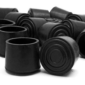 Piutouyar Round PVC Rubber Furniture Covers, 32mm / 1-1/4 Inches Table Chair Leg Tip Protectors, Non-Slip End Cap for Protect Surfaces, Black (16Pcs)