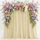 Wokceer Beige Backdrop Curtain for Wedding Parties 10x8FT Wedding Curtains Photo Backdrop Drapes Polyester for Photoshoot Baby Shower Birthday Party Curtains Background 2 Panels 5x8FT, 10FTx8FT