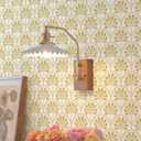 Heroad Gold Jungle Peel and Stick Wallpaper White and Gold Contact Paper Tropical Forest Wallpaper for Bedroom Bathroom Boho Removable Self Adhesive Wall Paper for Kitchen Vinyl Roll 78.7"x17.3"