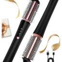 UKLISS Cordless Curling Brush,4000 mAh USB Cordless Hair Curler with 3 Temp Setting Mini Travel Curling Iron Rechargeable, Ceramic Battery Powered Curling Iron