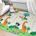 Baby Play Mat-0.6 Inches Thick Soft & Safe XPE Foam Mat Non-Toxic Non-Slip Waterproof for Indoor & Outdoor Use Thick Floor Crawling Mat Foldable & Reversible with Travel Bag (59x70.8x0.6 inches)