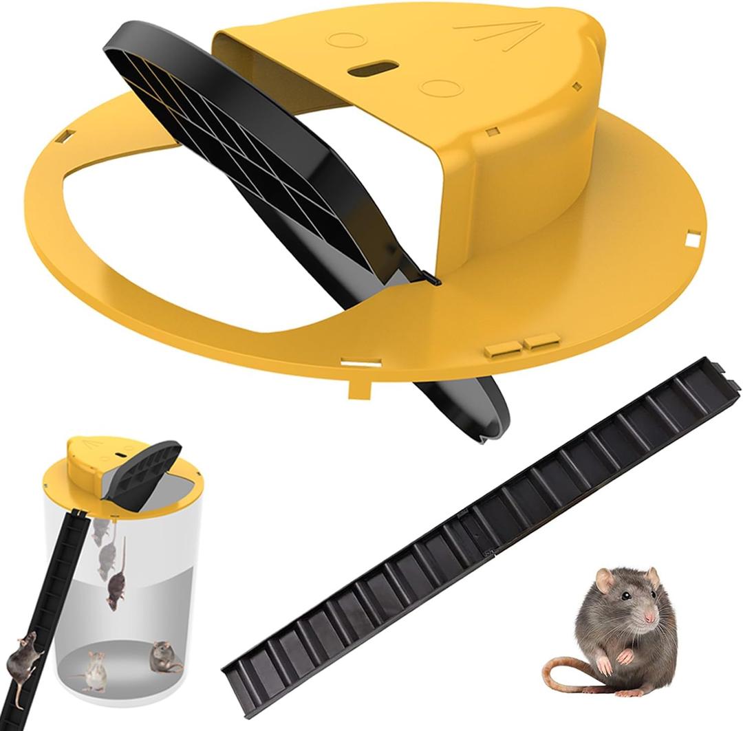 Mouse Trap Bucket Flip Lid, Auto-Reset Bucket Lid Mouse Traps, for Indoor Outdoor, Compatible 5 Gallon Bucket, Mouse Traps Compatible, Humane or Lethal Bucket (Without Barrel) (1 PCS)