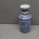 Blue and White Vase, Blue Vases Home Dcor, Chinoiserie Vase, Blue and White Porcelain, Ceramic Vase for Home, Living Room, Bookshelf, Mantle Fireplace,Table Centerpieces,10 inches