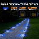 LUTEC 4 Pack Solar Deck Lights Driveway Dock 12 LEDs Light Solar Powered Outdoor Waterproof Road Markers for Step Sidewalk Stair Garden Ground Pathway Yard (Blue)