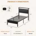 Twin Bed Frames with Headboard, LED Lights & Charging Station