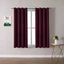ChrisDowa Grommet Blackout Curtains for Bedroom and Living Room - 2 Panels Set Thermal Insulated Room Darkening Curtains (Burgundy Red, 52W x 54L)