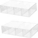 MOBUTOFU 2pcs Acrylic Eyeglasses Storage Box Display Case Eye Glasses Organizer Glasses Case