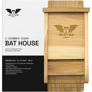 BIGBATBOX - Complete Bat House for Outdoors - Clean Backyard from Mosquitoes - No Interior Paint - One-Chamber Design - Easy to Hang - Bat Houses for Outdoors