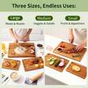 Carbonized Bamboo Cutting Board, Wood Cutting Boards for Kitchen with Juice Grooves, Reversible Charcuterie & Chopping Boards for Meat, Vegetables and Fruits Ideal Housewarming Gifts