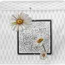 Daisy Print 4 Slice Toaster Covers White, Anti-Sputtering Bread Toaster Cover, Small Washable Kitchen Appliance Protector, Keep from Dust Fingerprint