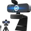 1080P Webcam for Computer/Laptop/Desktop/PC, External Camera with Microphone, USB Plug&Play, Auto Low Light Correction, Privacy Cover, Tripod, Wide Angle for Meeting/Online Video/Zoom