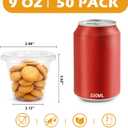 Lamosi 9 oz Clear Plastic Cups with Lids 50 Pack, Clear Disposable Cups with Flat Lids No Hole for Fruit, Snack, Pudding, Cold To Go Drinks or Milkshakes