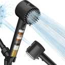 Cobbe Filtered Shower Head with Handheld, High Pressure 5-mode Showerhead with Filters, Built-in Power Wash for Hard Water - Remove Chlorine - Reduces Dry Itchy Skin, Matte Black