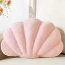 XIAIJIA Seashell Throw Pillows Shell Shaped Pillow Light Pink Sea Shell Pillows for Bed Seashell Decorative Pillow Soft Plush Pillow Sea Couch Decoration(13 X 10 inch)
