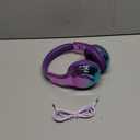 Kids Bluetooth 5.3 Headphones, Wireless Metallic Gradient Headset, Lightweight Foldable On Ear Headphones with Aux Cord, Fast Charging, Built-in Mic, for School/Travel/Tablet/iPad