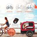 VEVOR Dog Bike Trailer, Supports up to 100 lbs, Pet Cart Bicycle Carrier, Easy Folding Frame with Quick Release Wheels, Universal Bicycle Coupler, Reflectors, Flag, Collapsible to Store