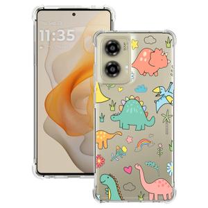 Solanaluna Design for Moto G Stylus 5G 2024 Case: Clear with Design Soft TPU Four Corners Against Falls Shock Absorption Slim Embossed Pattern Protective Back Cover