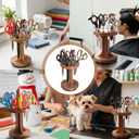 Wooden Rotating Scissor Holder,12-Slot Shear Holder with 360 Swivel Base ,Perfect for Sewing ,Quilting , Crafts,Stylists &Hairdressers