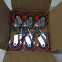 6 Pack Heavy-Duty 2.5" Swivel Caster Wheel Creeper Service Cart Stool Post Mount (Red)