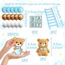 Baby Shower Cake Topper for Boy Bear Theme We Can Barely Wait Decorations Adorable Baby Boy Shower Cake Decorations with Bear Topper for Gender Reveal Newborn Celebration