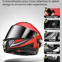 OutdoorMaster Full Face Dual Visor Adult Motorcycle Helmet for Motorbike Street Bike with Pinlock Ready DOT Approved (Large, Black Red)