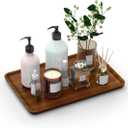 XZHXFX Bamboo Vanity Tray, Decorative Tray for Counter, Coffee Table, Kitchen, Bedroom (Small)