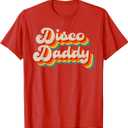 Disco Costume 70s Vintage Men Women Retro Disco Daddy T-Shirt, L
