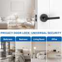 Amerdeco 1 Pack Matte Black Passage Door Handles,Heavy Duty Non-Locking Door Lever for Hall, Closet,Office Area, Shopping Malls AM0027