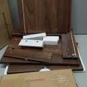 Nathan James Jackson Wall Mounted Floating Bedroom Nightstand with Storage Drawer and Modern Open Shelf Cubby, Dark Brown Walnut