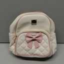 I IHAYNER Mini Backpcak for Women Small Bowknot Quilted Leather Backpack Purse for Girls Personalized Trendy Stuff Gifts Light Pink