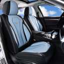 Coverado Auto Seat Covers, Car Seat Covers Full Set, Blue Car Seat Cover, Driver Seat Covers Front Seats Rear Seat Cover, Luxury Car Seat Cushion,Leather Seat Cover Seat Protector Fit for Most Cars | Black/Blue, FullSet