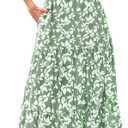 PRETTYGARDEN Women's 2026 Summer Floral Midi Dress Cap Sleeve V Neck Ruffle Long Flowy Boho Casual Beach Vacation Dresses, M