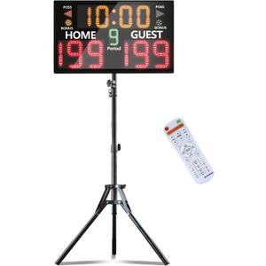 YZ Bigger LED Digital Scoreboard, Portable Basketball Scoreboard with Timer Clock, Electronic Scoreboard with Remote, Tabletop Scoreboard Clock, Score Keeper for Outdoor Game