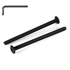 MewuDecor 1/4-20 x 3-1/2" Flat Head Socket Head Screw Furniture Bolts Countersunk Connector Screws, Stainless Steel 18-8 (304), Black Oxide, Fully Threaded, 10 PCS