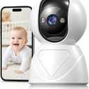 Baby Monitor with Camera and Audio, 3MP 360 Pan Tilt Indoor Camera, 3X Zoom, Smart Motion Tracking, Color Night Vision, 5G/2.4G WiFi, 2-Way Audio, Pet Camera, SD/Cloud