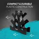 Yes4All Neoprene Coated Dumbbell Hand Weight Sets of 2 - Multiple Weight Options with 15 Colors, Anti-roll, Anti-Slip, Hexagon Shape (Rack Only, Q. Black)